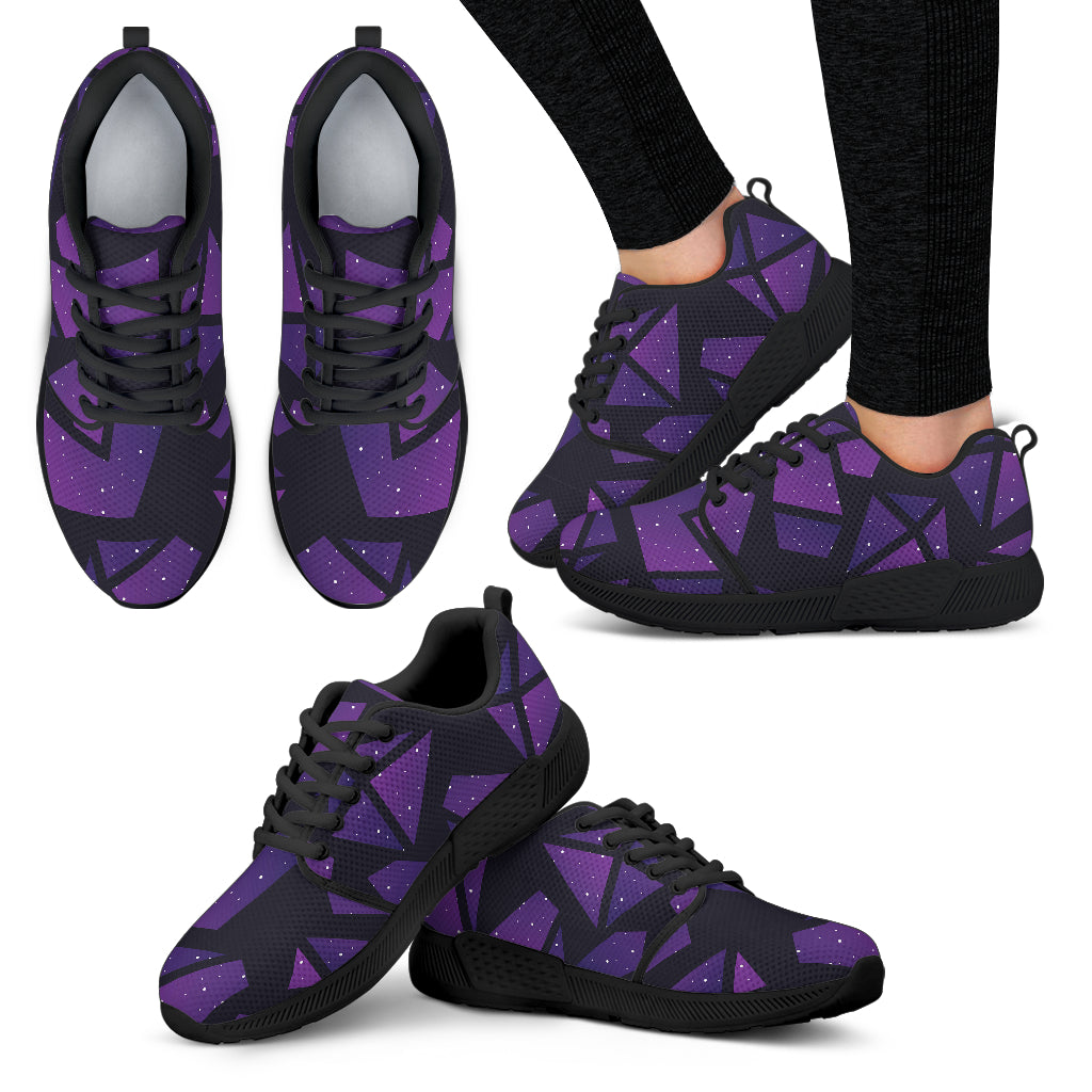 Purple Crystal Cosmic Galaxy Space Print Women's Athletic Shoes