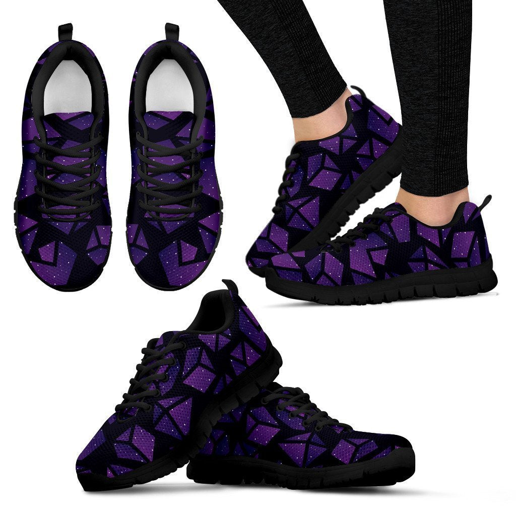 Purple Crystal Cosmic Galaxy Space Print Women's Sneakers