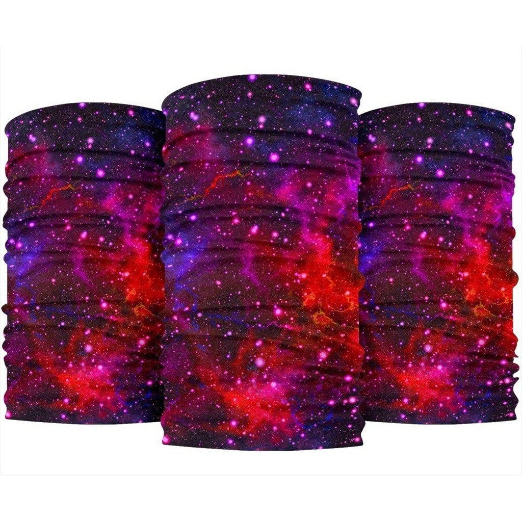 Purple Dark Galaxy Space Print 3-Pack Bandanas