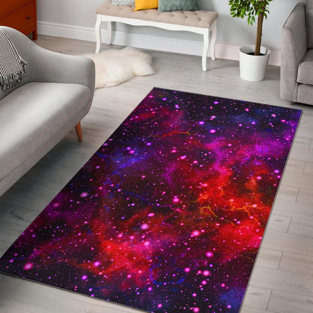 Purple Dark Galaxy Space Print Area Rug