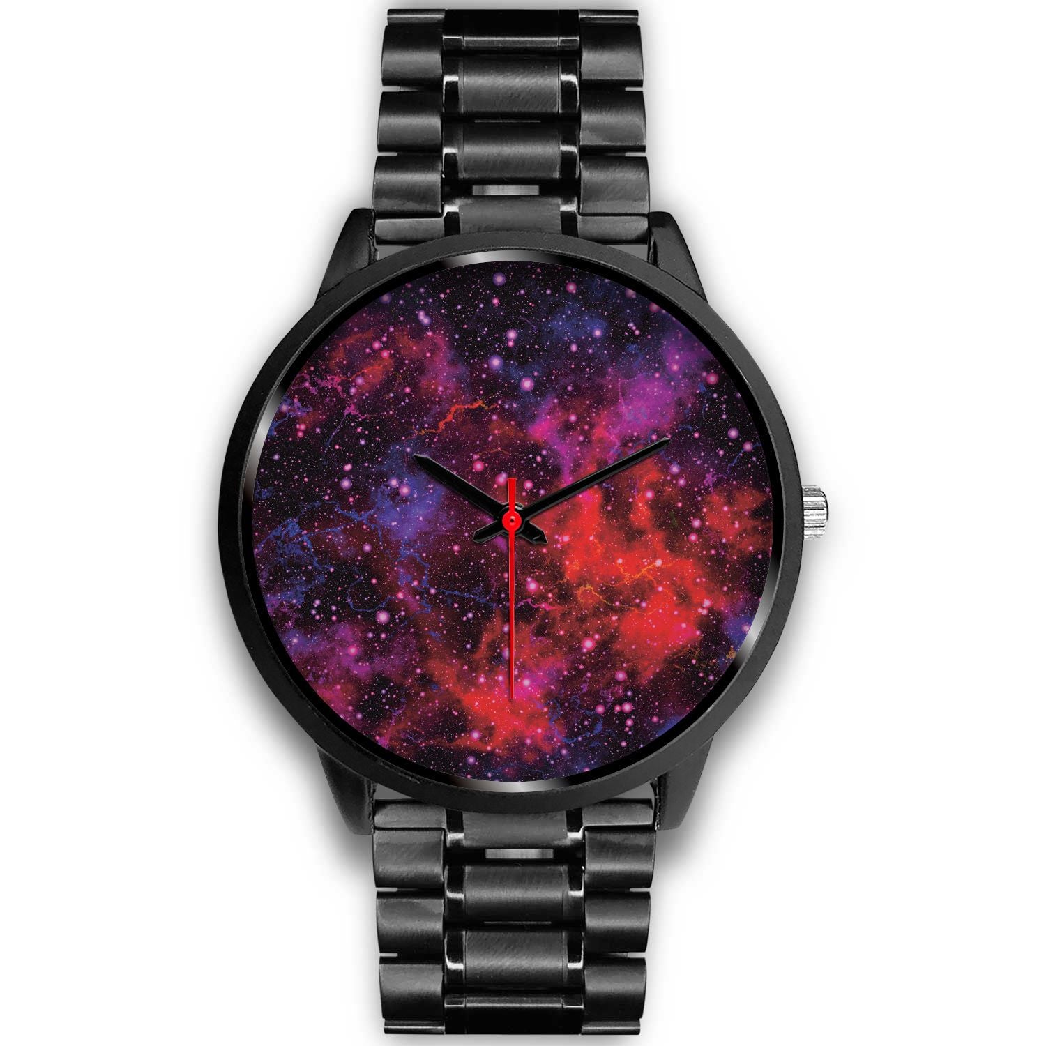 Purple Dark Galaxy Space Print Black Watch