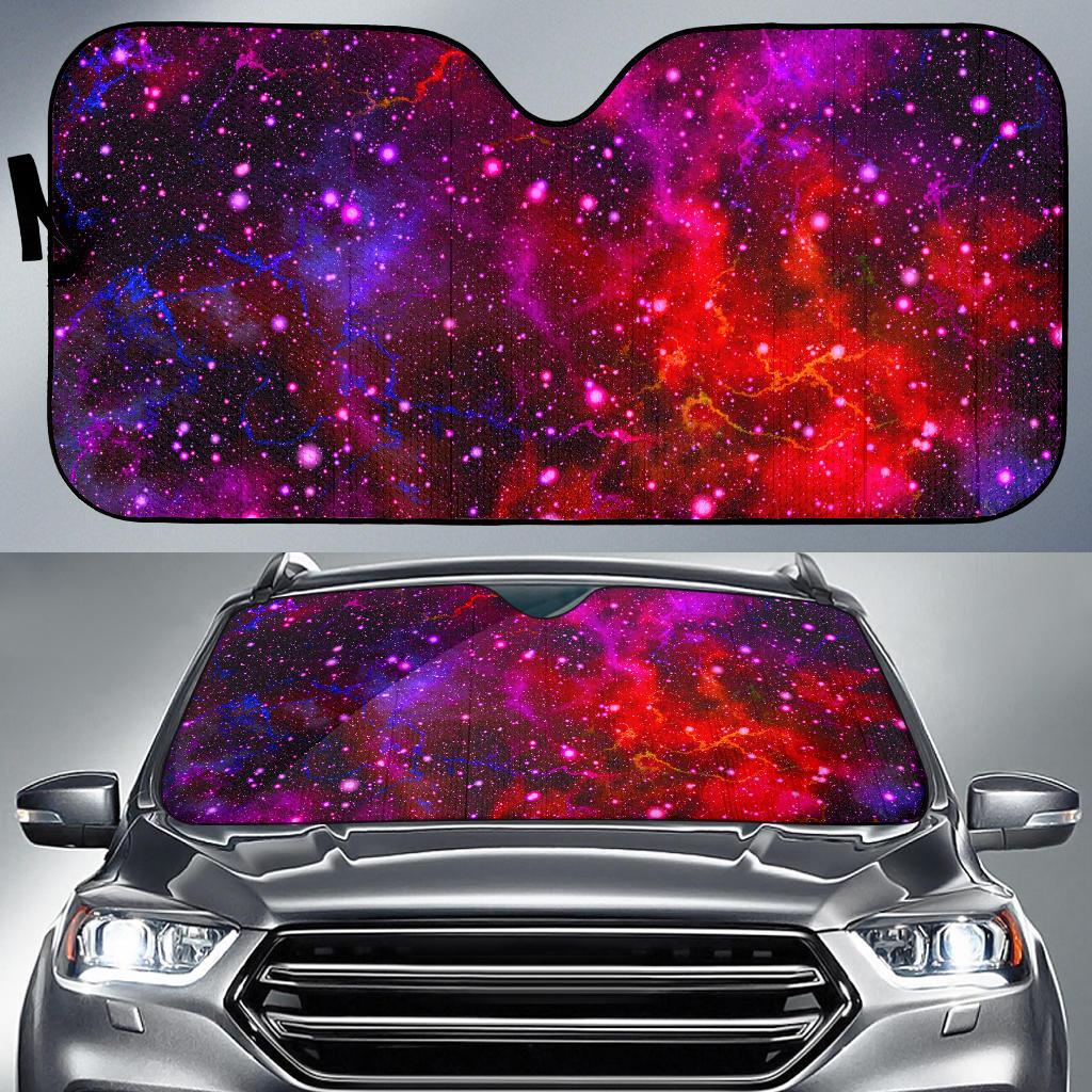 Purple Dark Galaxy Space Print Car Sun Shade