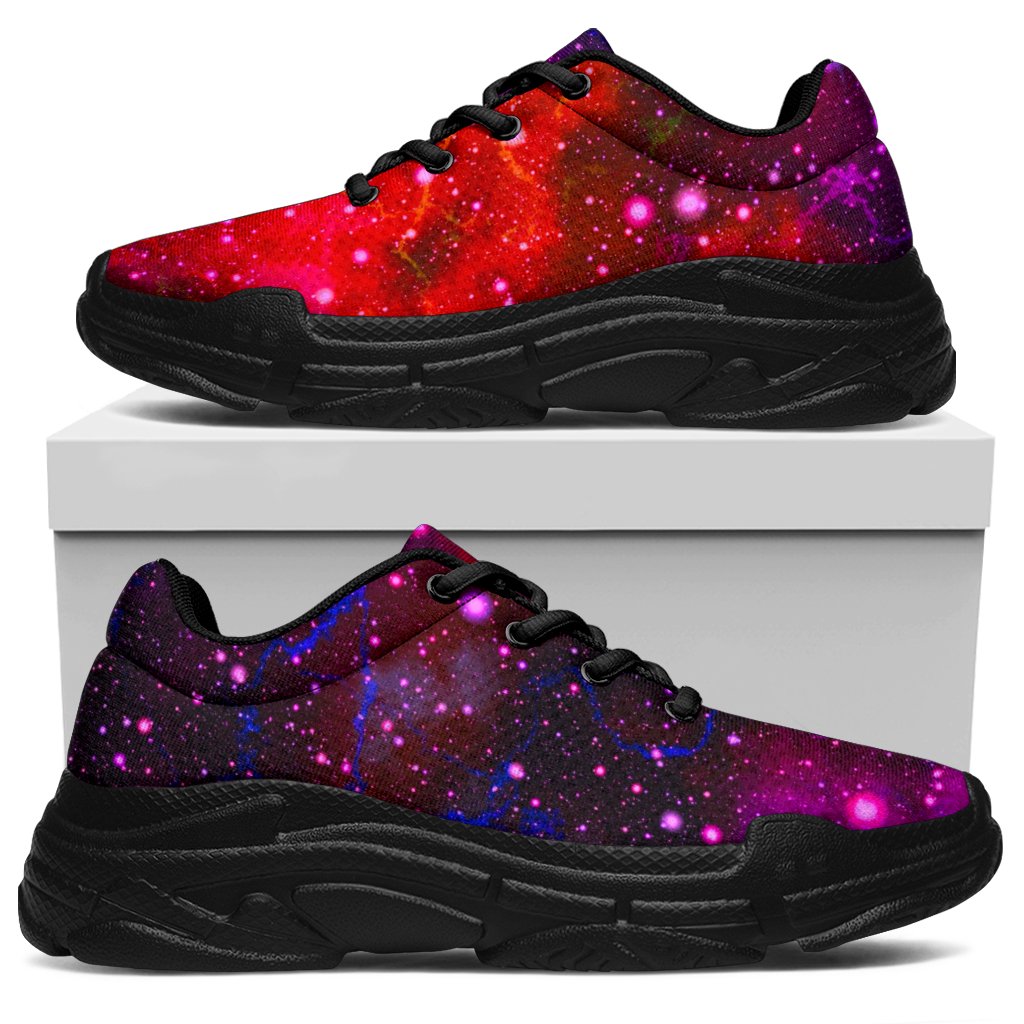 Purple Dark Galaxy Space Print Chunky Sneakers