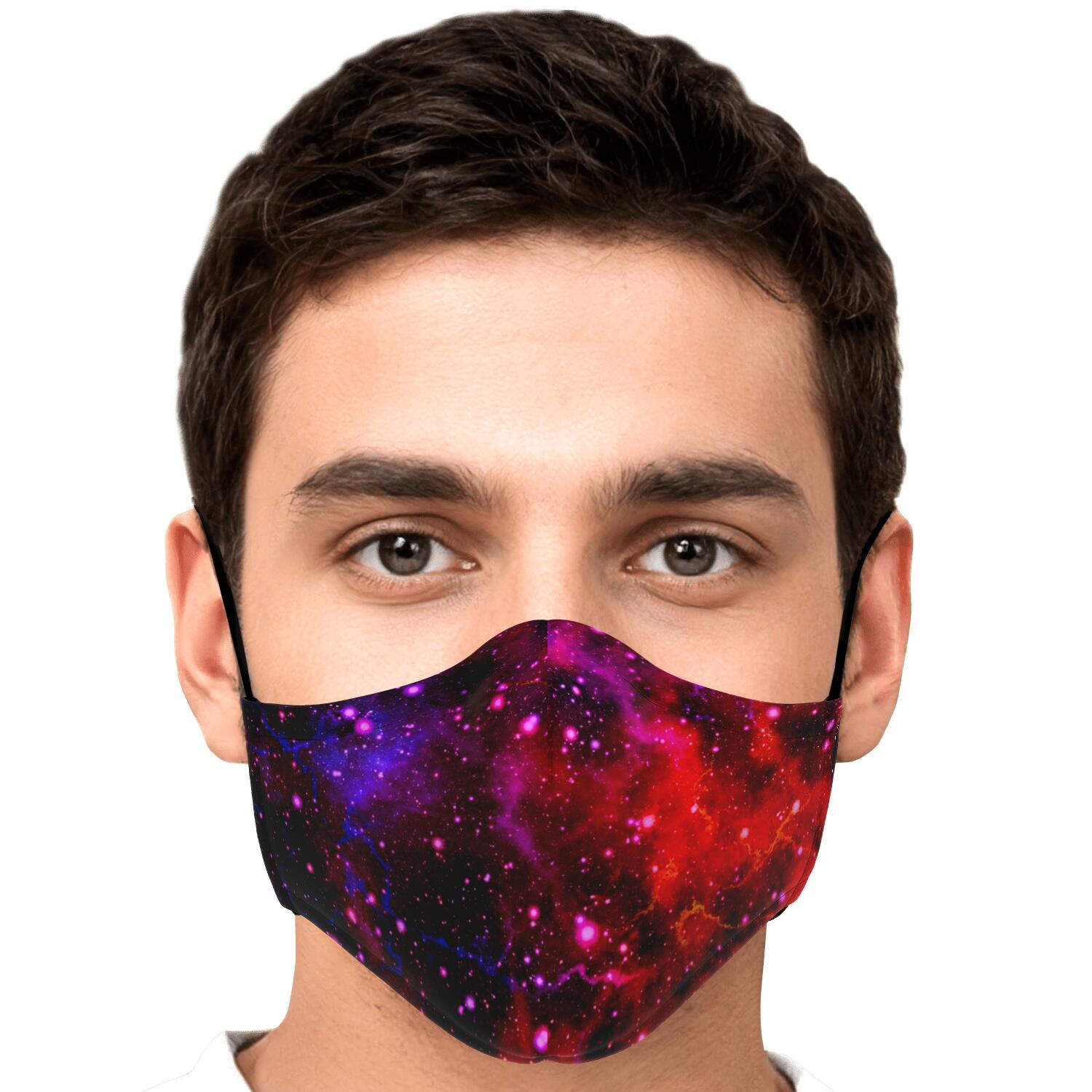 Purple Dark Galaxy Space Print Face Mask