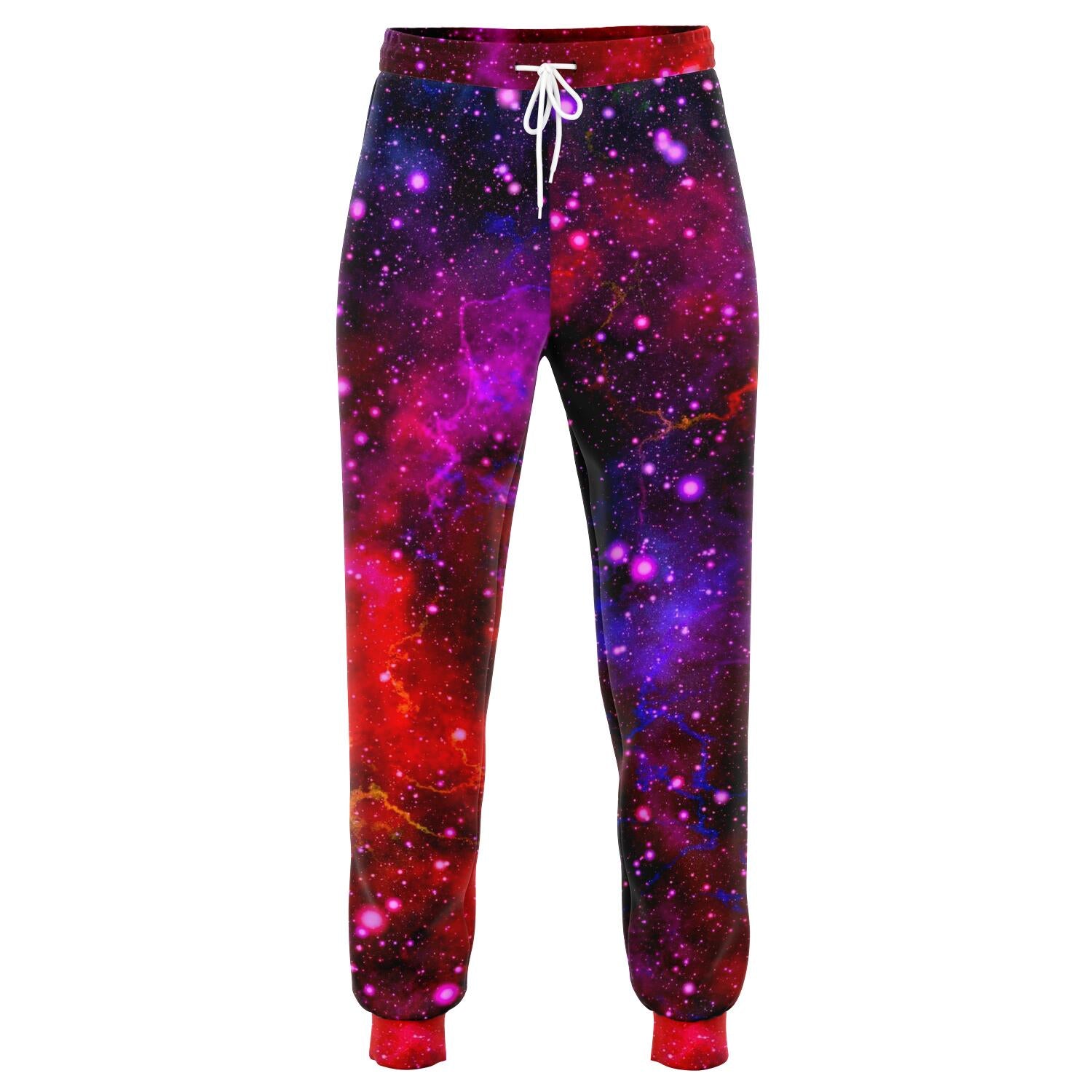 Purple Dark Galaxy Space Print Jogger Pants