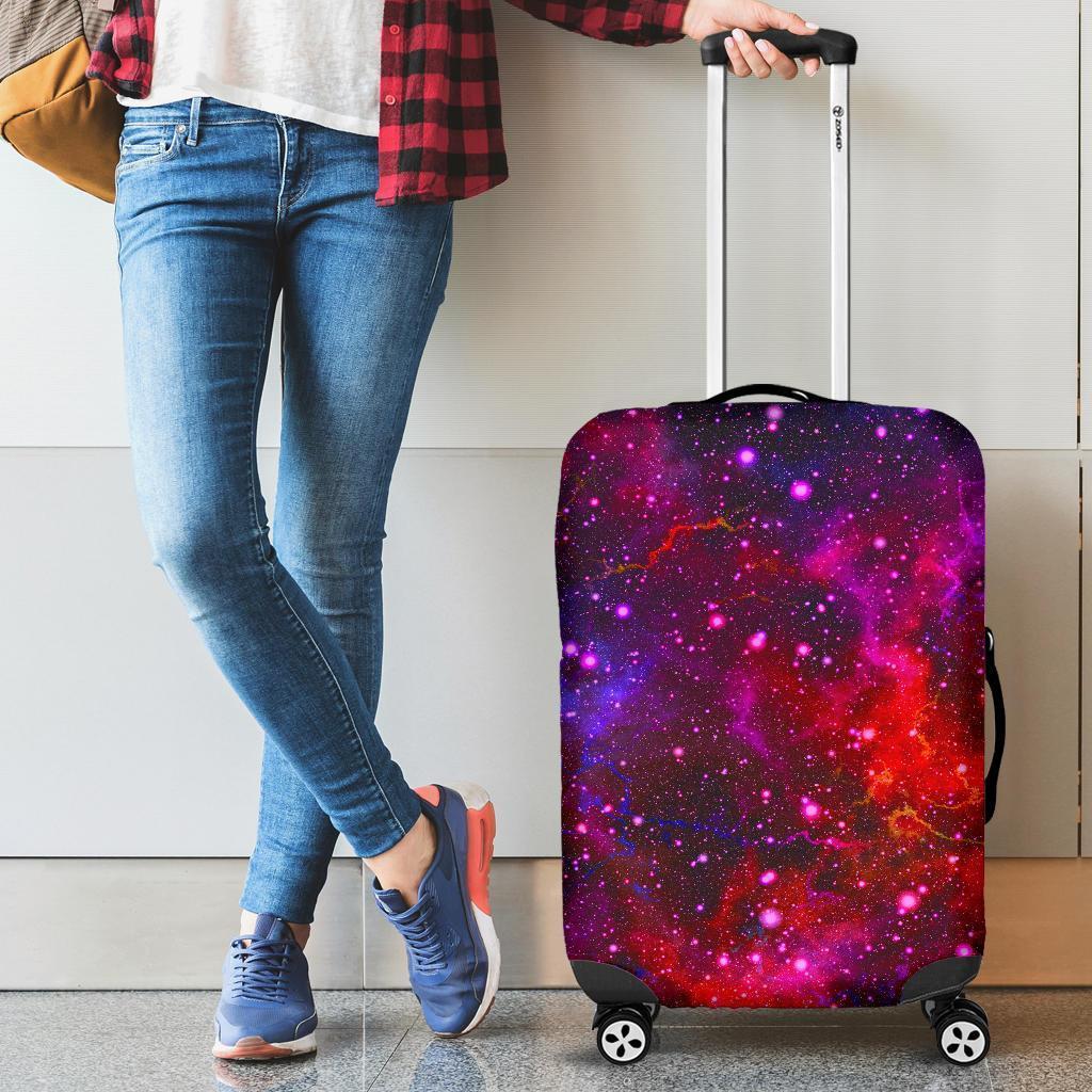 Purple Dark Galaxy Space Print Luggage Cover