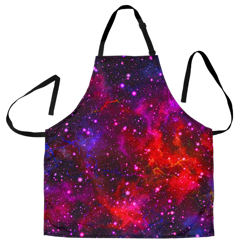 Purple Dark Galaxy Space Print Men's Apron