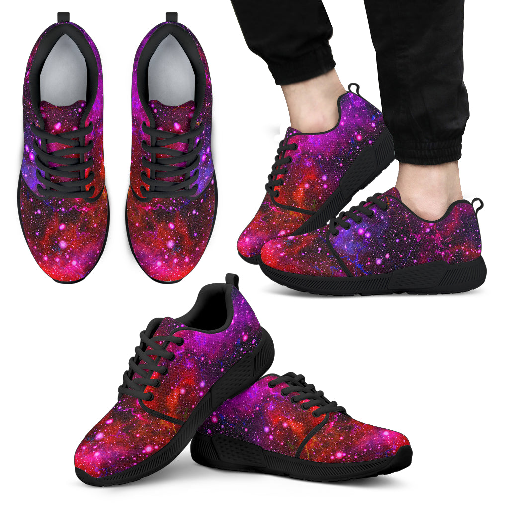 Purple Dark Galaxy Space Print Men's Athletic Shoes