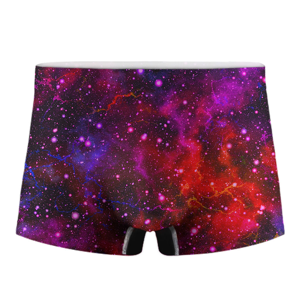 Purple Dark Galaxy Space Print Men's Boxer Briefs