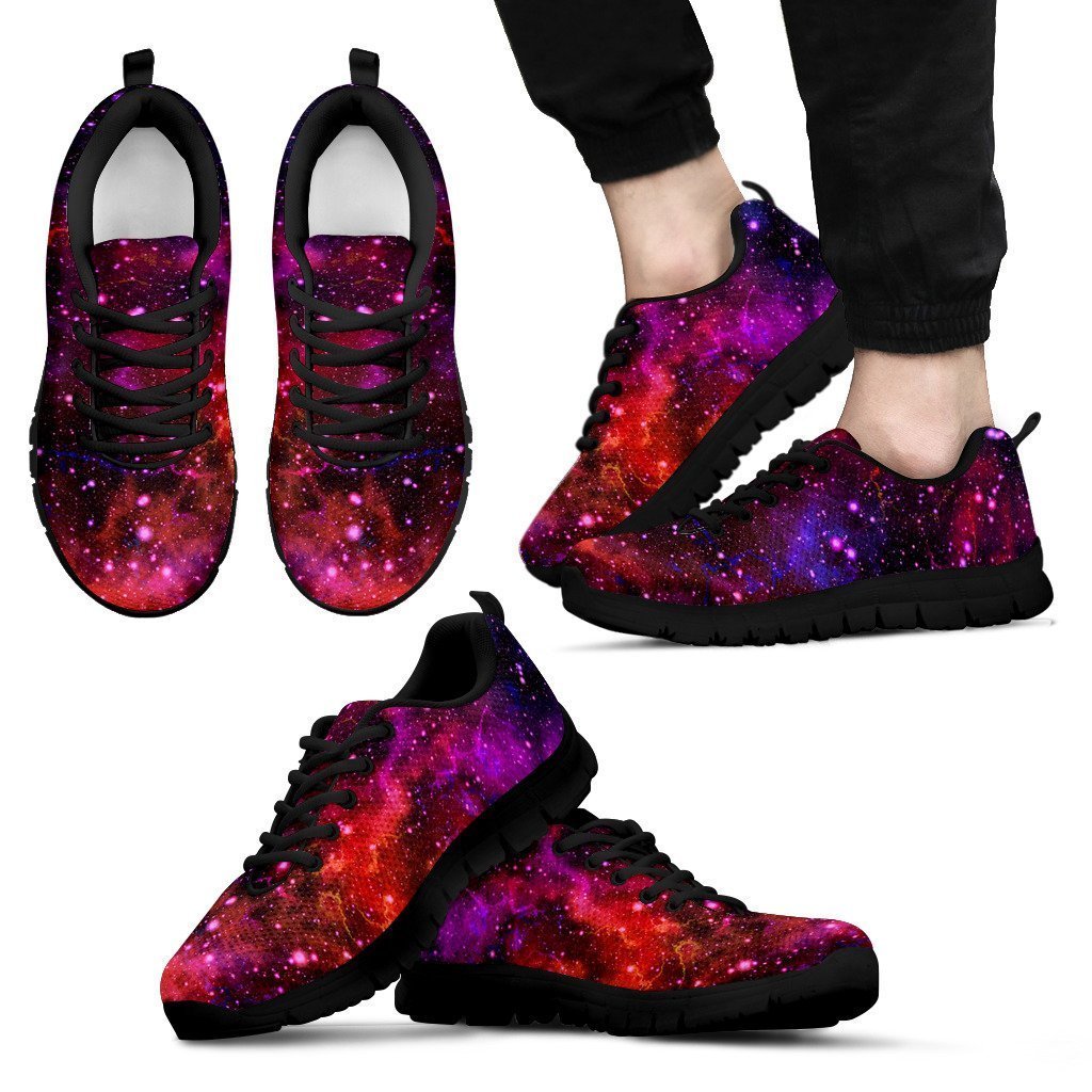 Purple Dark Galaxy Space Print Men's Sneakers