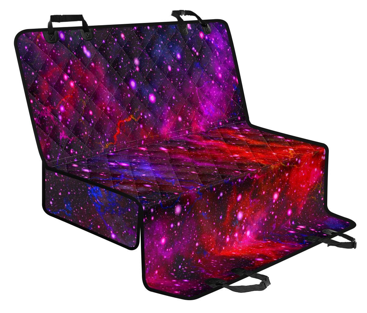 Purple Dark Galaxy Space Print Pet Car Back Seat Cover