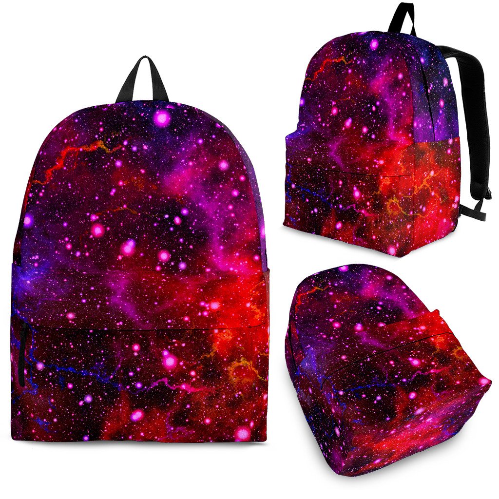 Purple Dark Galaxy Space Print School Backpack