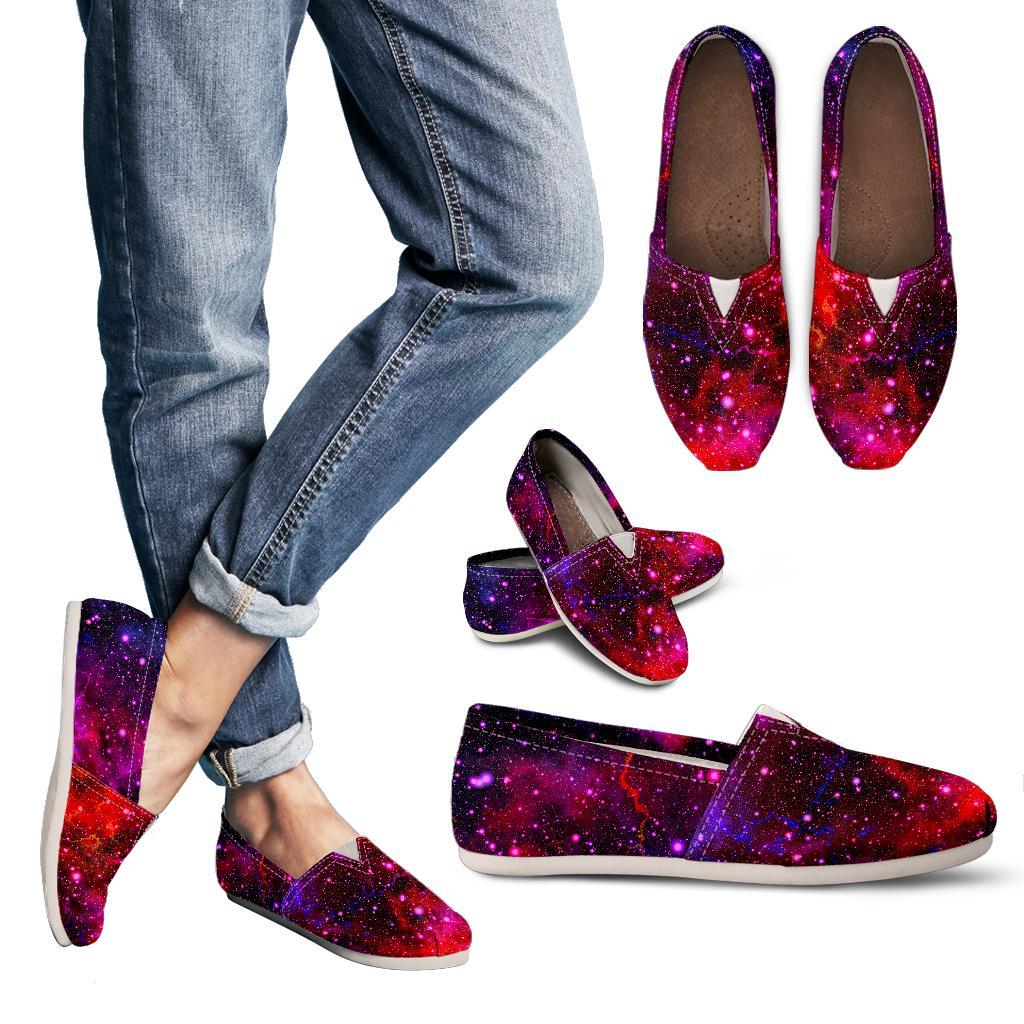 Purple Dark Galaxy Space Print Women's Casual Canvas Shoes