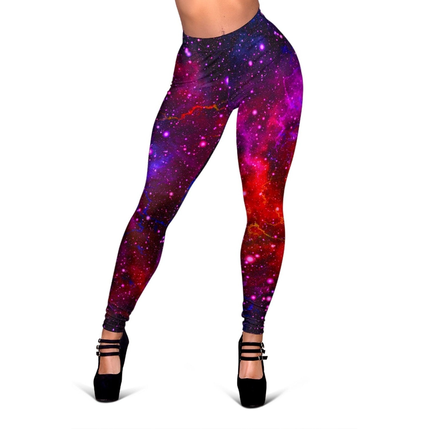 Purple Dark Galaxy Space Print Women's Leggings