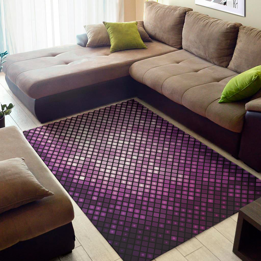 Purple Disco Lights Pattern Print Area Rug