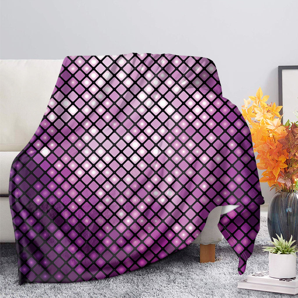 Purple Disco Lights Pattern Print Blanket