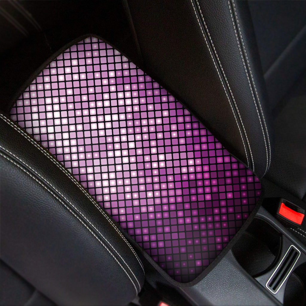 Purple Disco Lights Pattern Print Car Center Console Cover