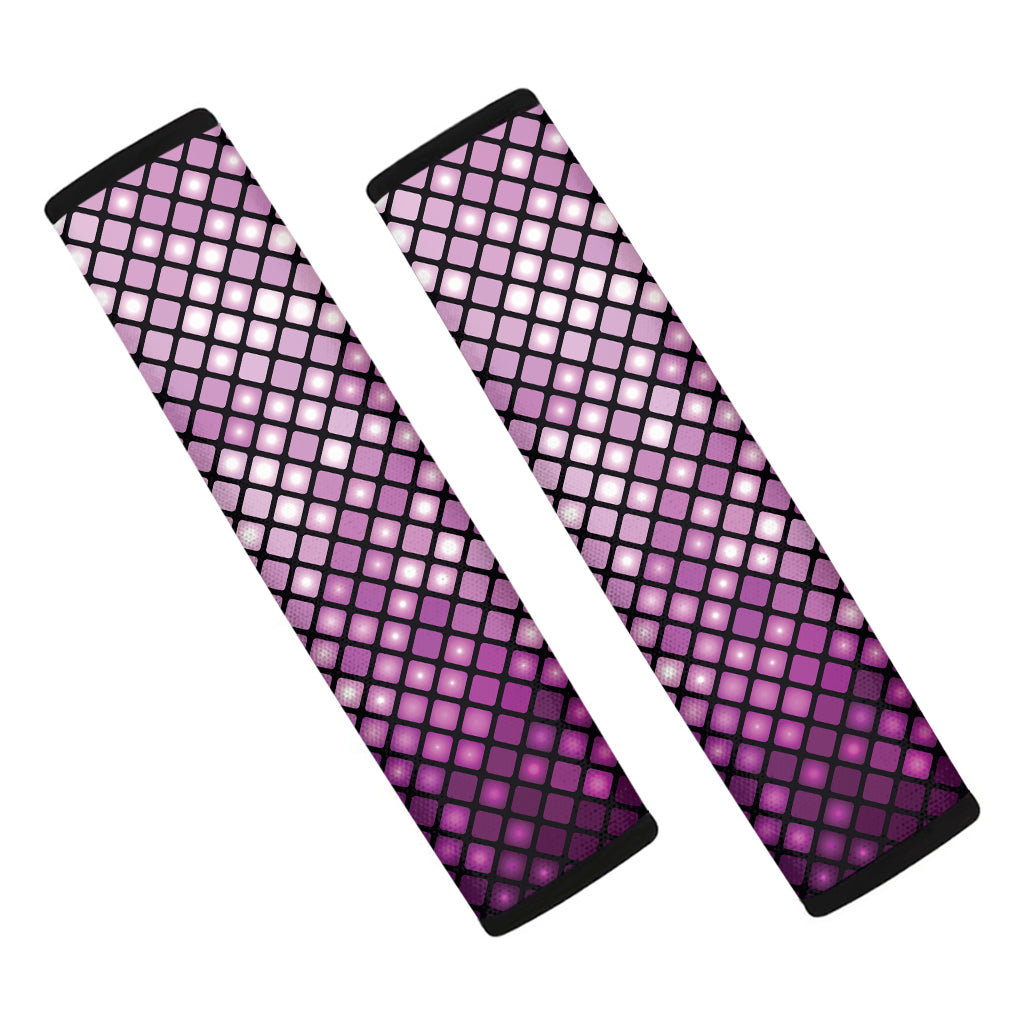 Purple Disco Lights Pattern Print Car Seat Belt Covers