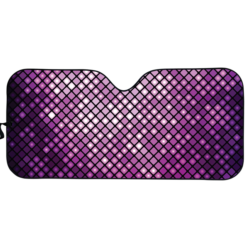 Purple Disco Lights Pattern Print Car Sun Shade