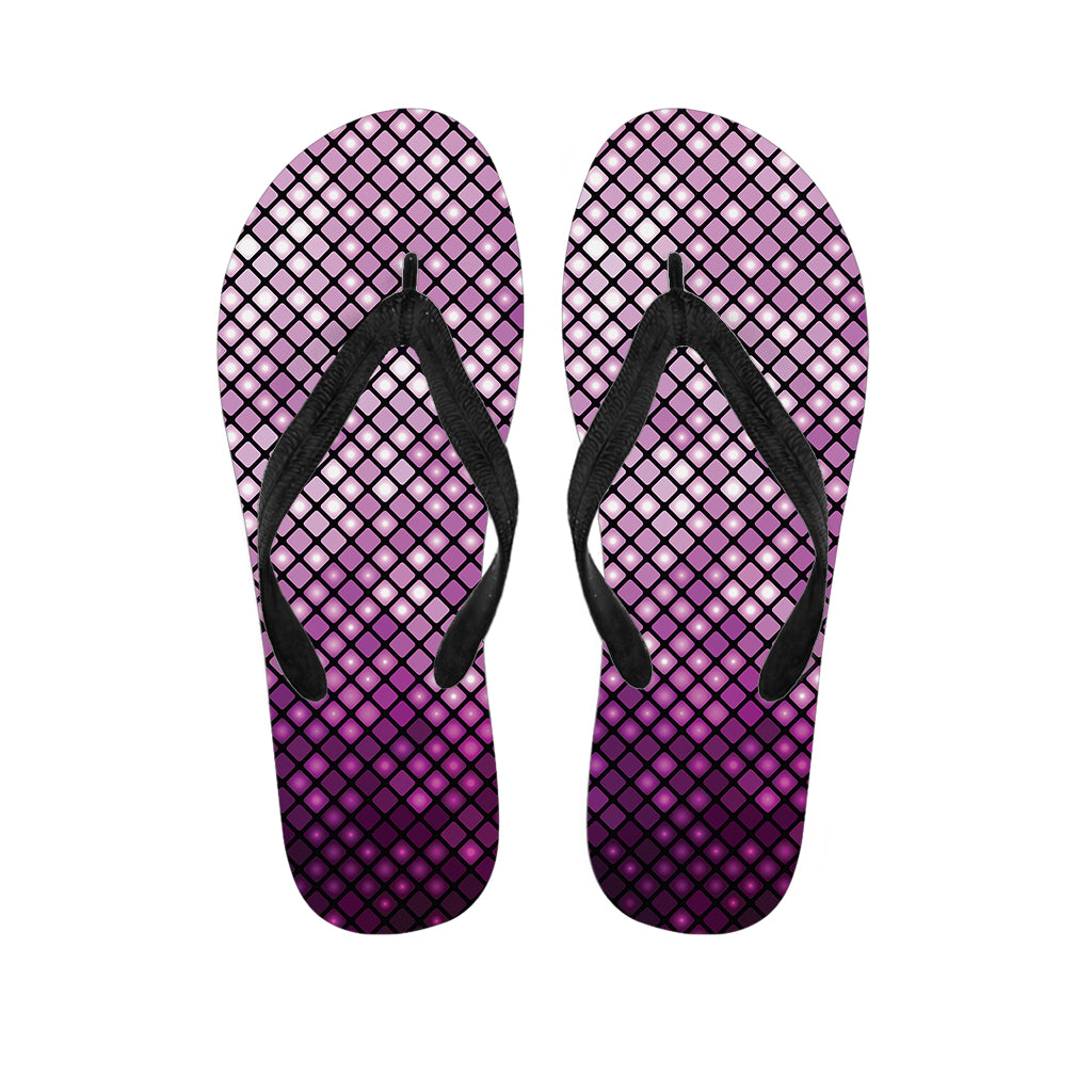 Purple Disco Lights Pattern Print Flip Flops