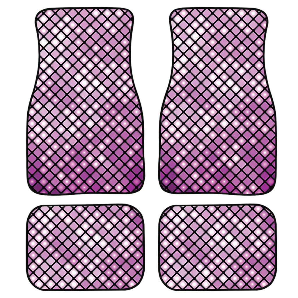 Purple Disco Lights Pattern Print Front and Back Car Floor Mats