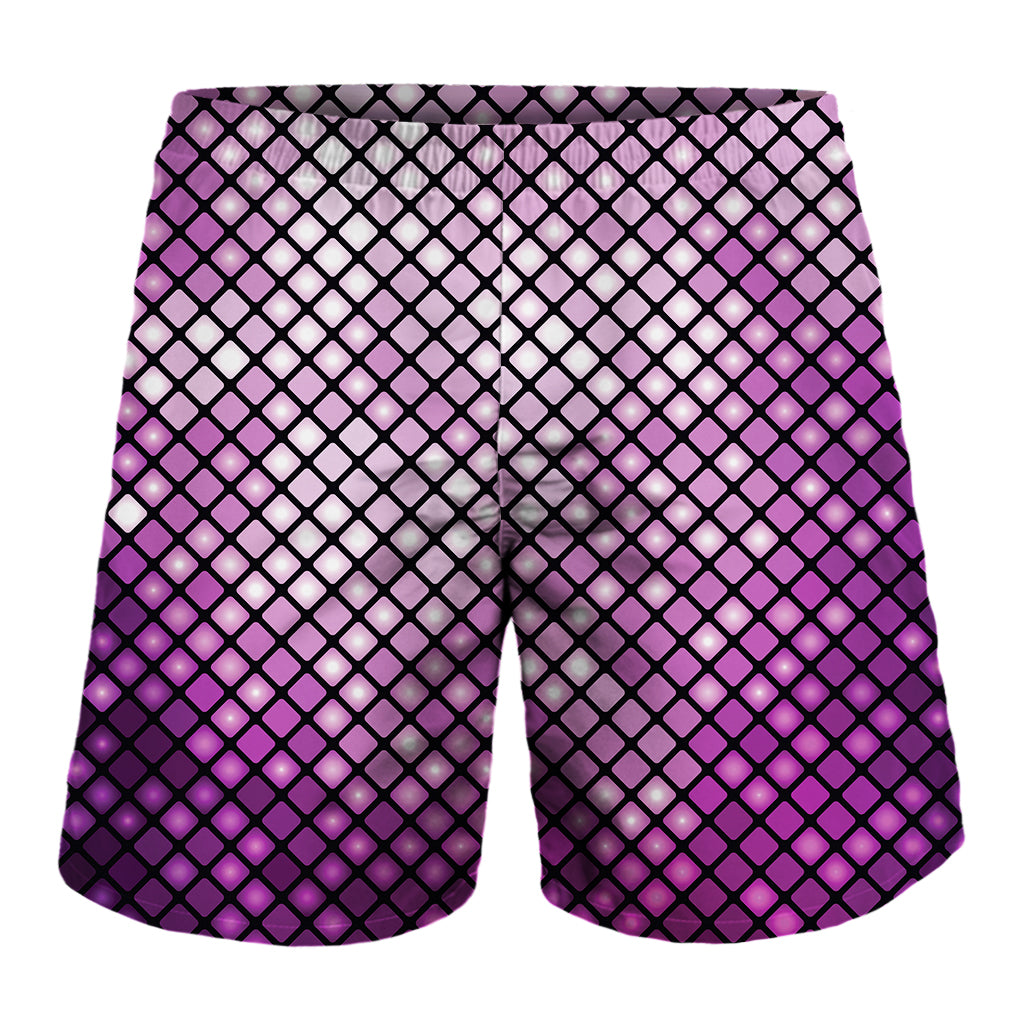 Purple Disco Lights Pattern Print Men's Shorts