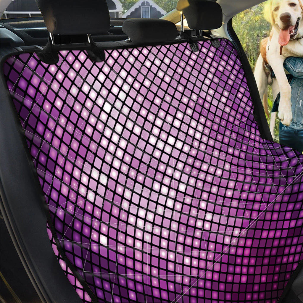 Purple Disco Lights Pattern Print Pet Car Back Seat Cover