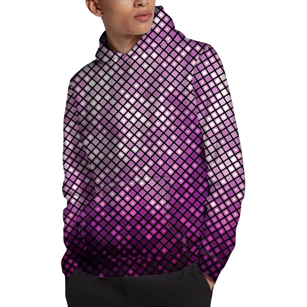 Purple Disco Lights Pattern Print Pullover Hoodie