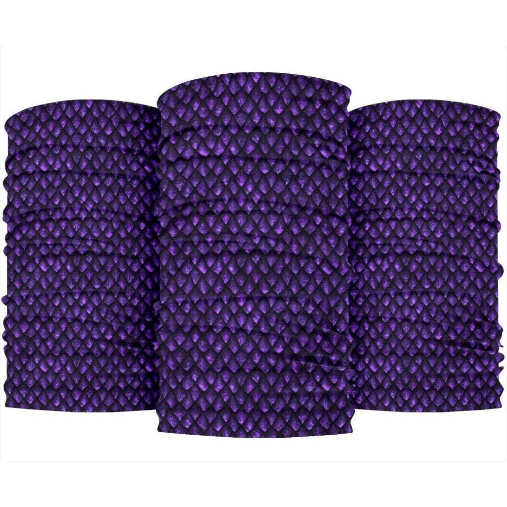 Purple Dragon Scales Pattern Print 3-Pack Bandanas