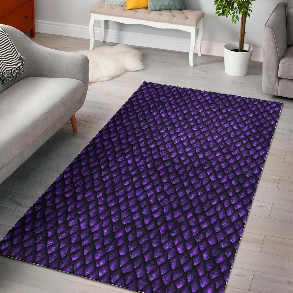 Purple Dragon Scales Pattern Print Area Rug