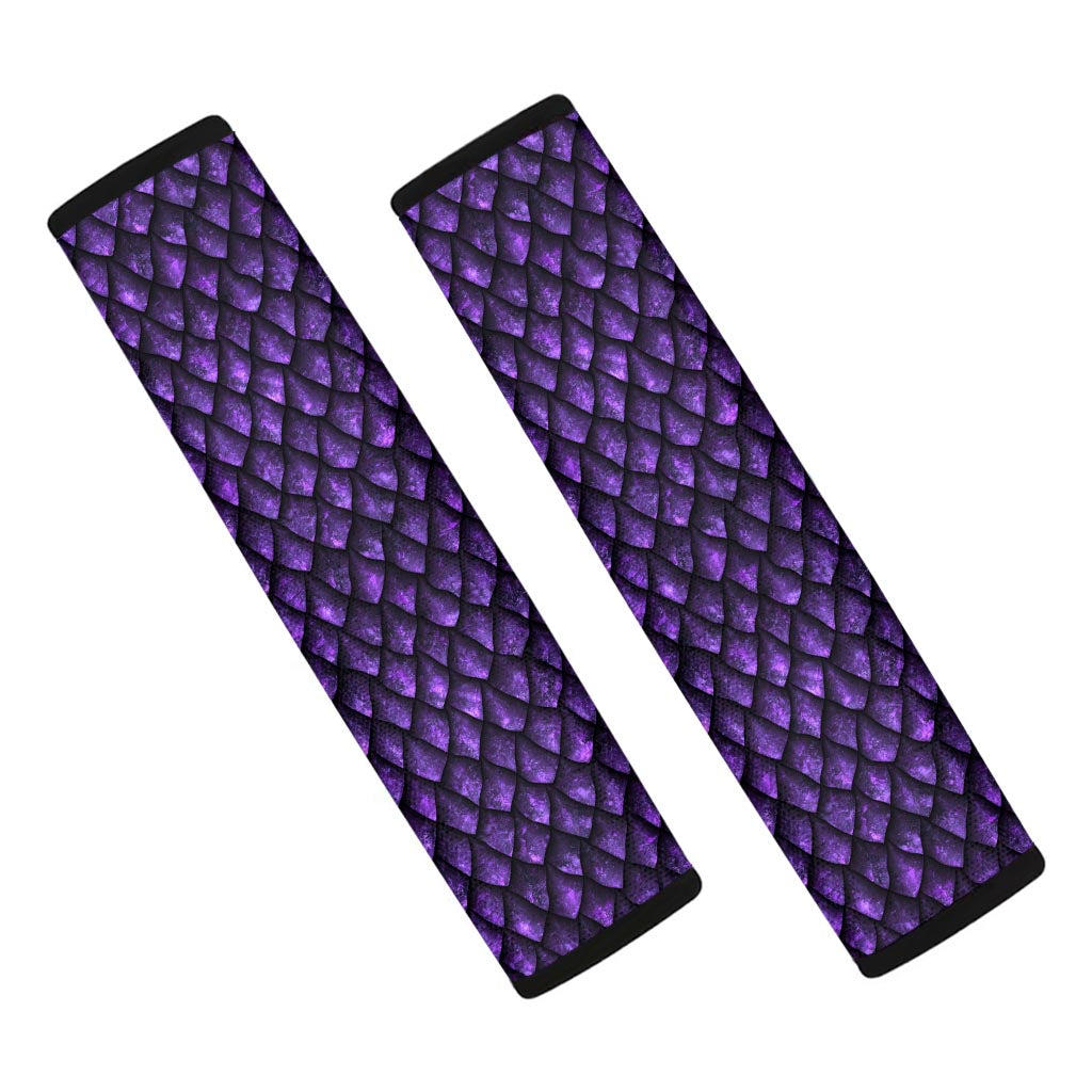 Purple Dragon Scales Pattern Print Car Seat Belt Covers