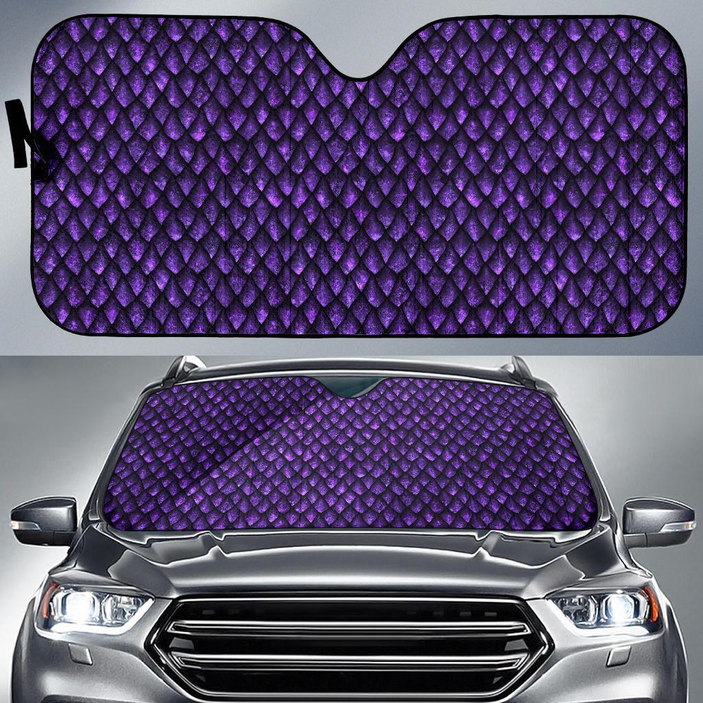 Purple Dragon Scales Pattern Print Car Sun Shade