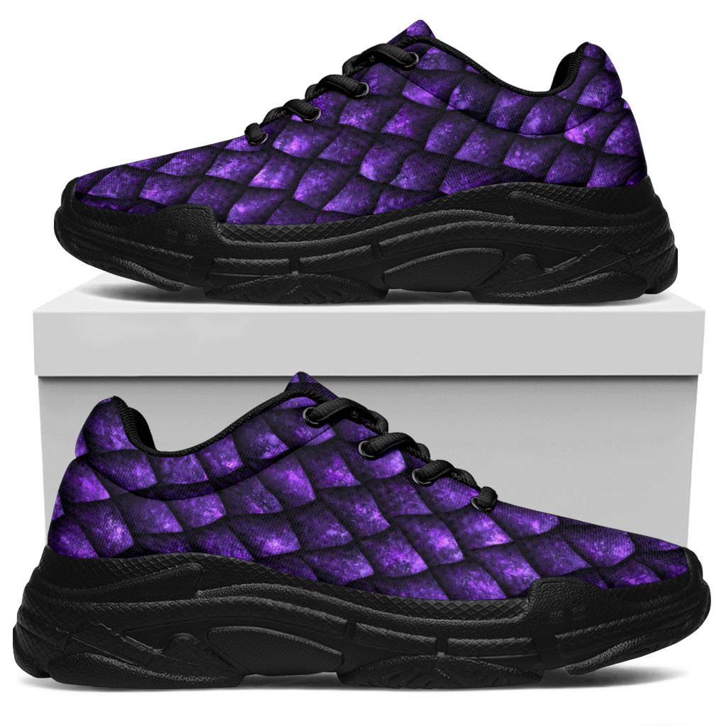 Purple Dragon Scales Pattern Print Chunky Sneakers