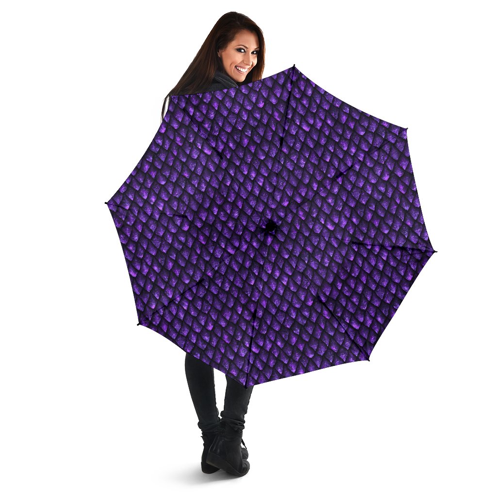 Purple Dragon Scales Pattern Print Foldable Umbrella