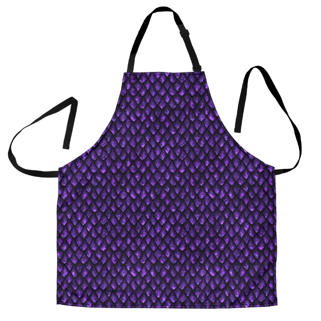 Purple Dragon Scales Pattern Print Men's Apron