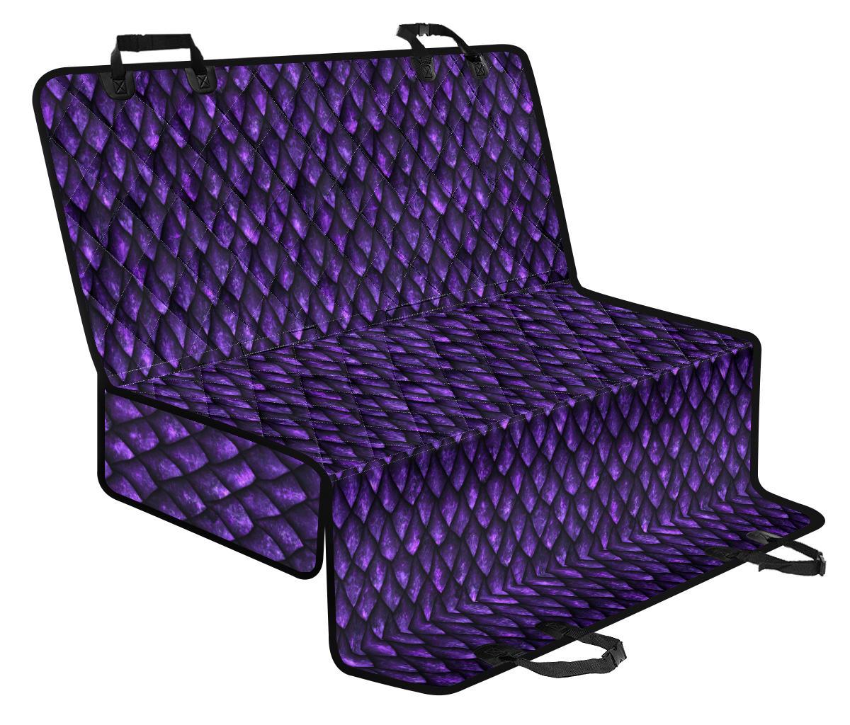 Purple Dragon Scales Pattern Print Pet Car Back Seat Cover