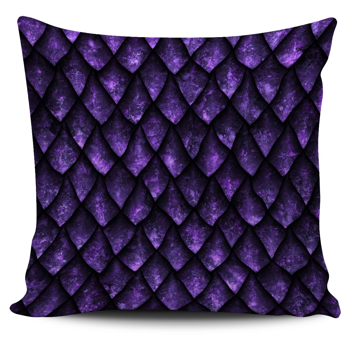 Purple Dragon Scales Pattern Print Pillow Cover