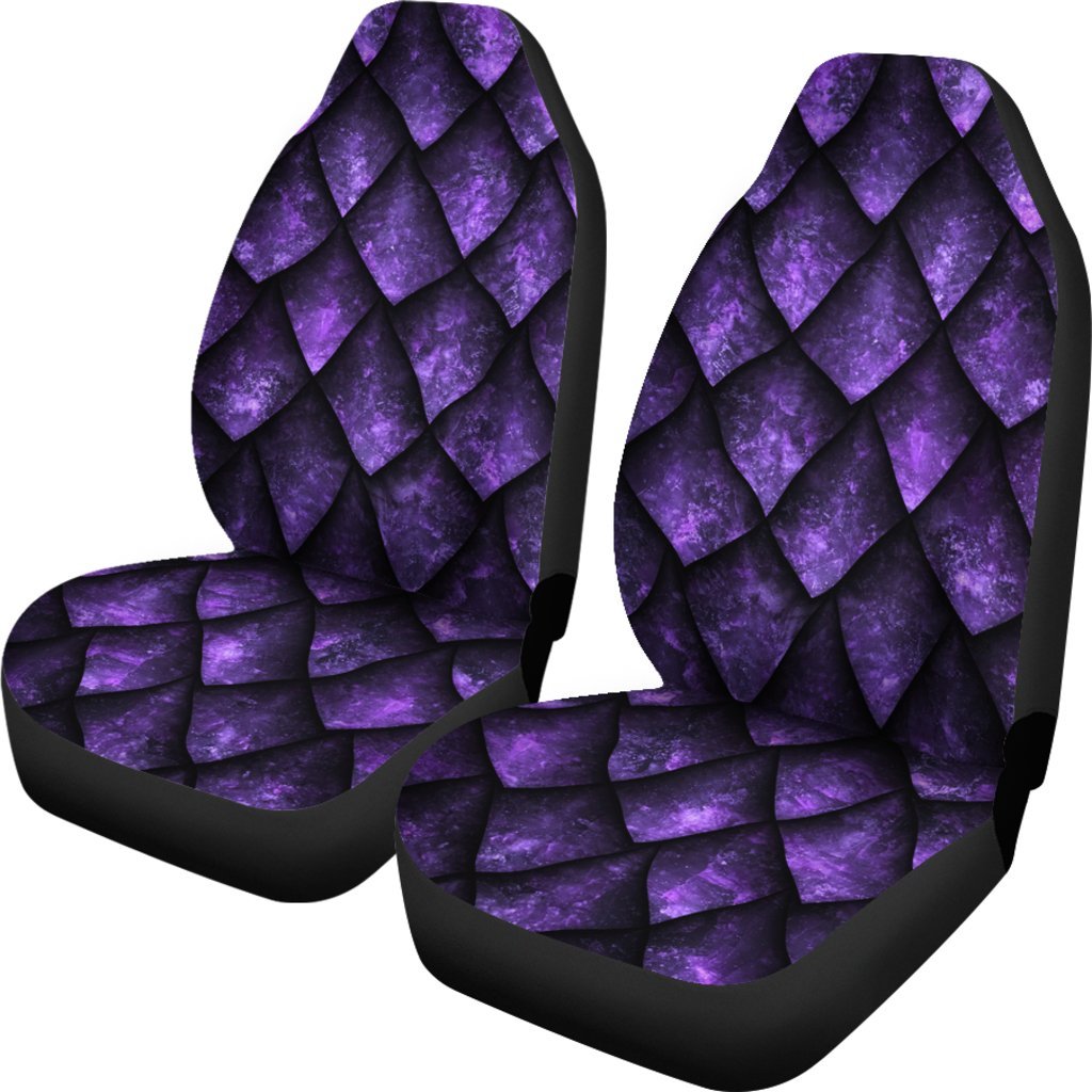 Purple Dragon Scales Pattern Print Universal Fit Car Seat Covers