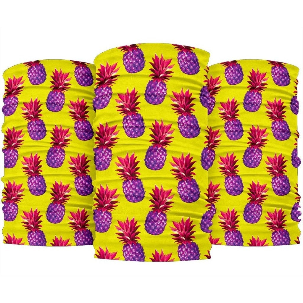 Purple EDM Pineapple Pattern Print 3-Pack Bandanas