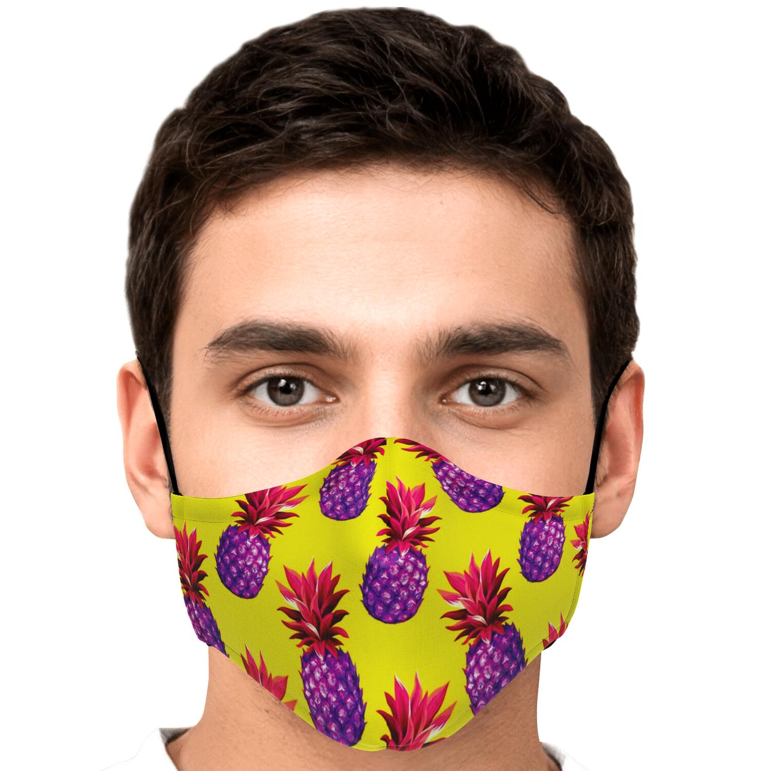 Purple EDM Pineapple Pattern Print Face Mask