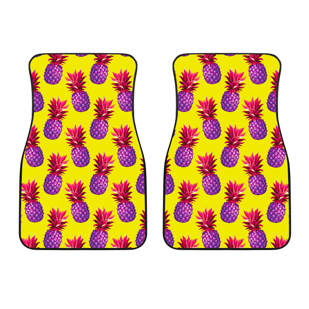 Purple EDM Pineapple Pattern Print Front Car Floor Mats