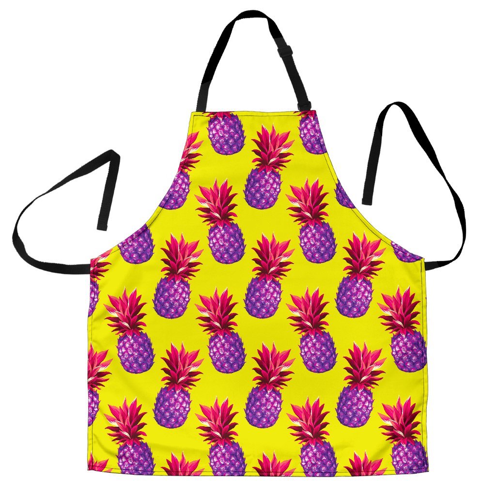 Purple EDM Pineapple Pattern Print Men's Apron