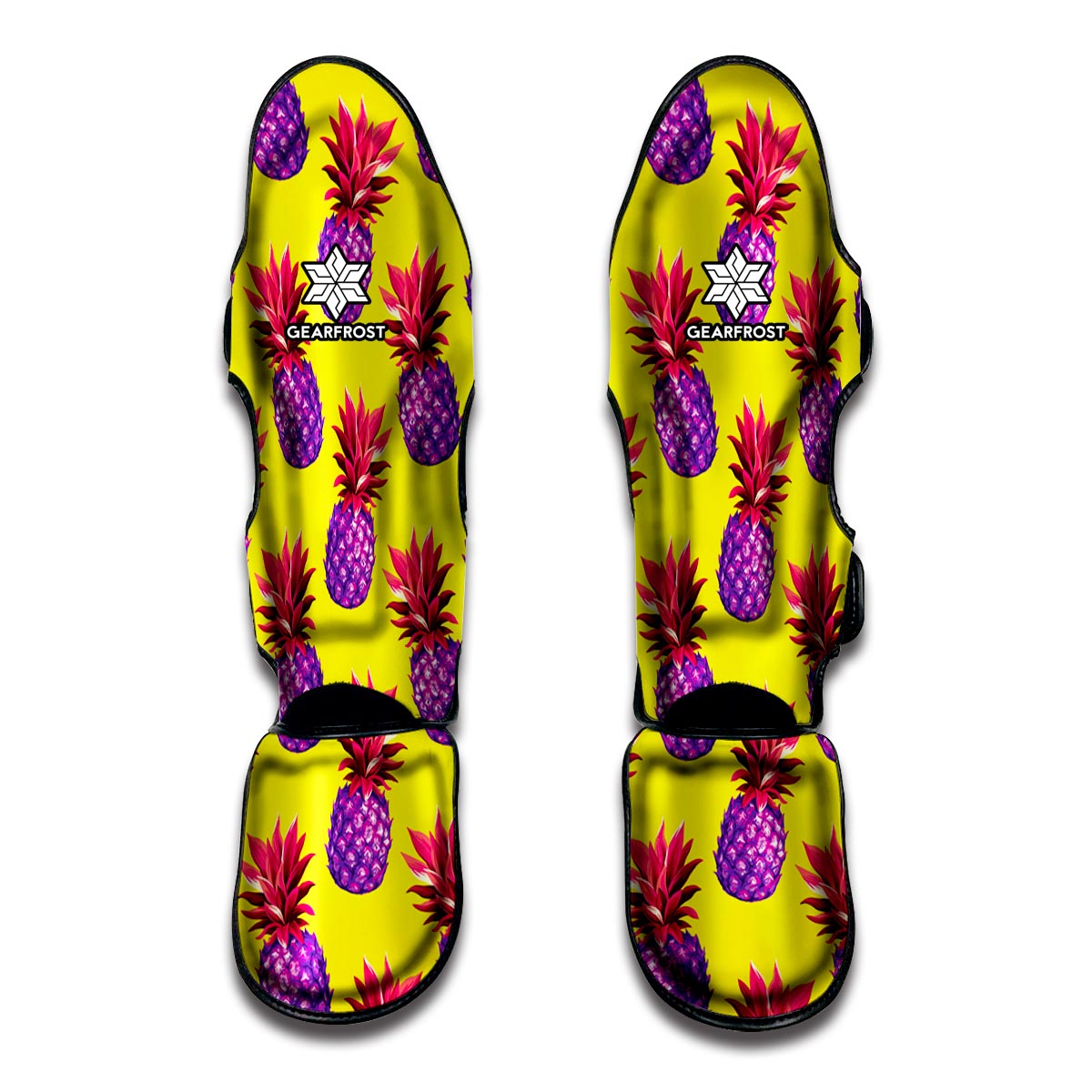 Purple EDM Pineapple Pattern Print Muay Thai Shin Guards