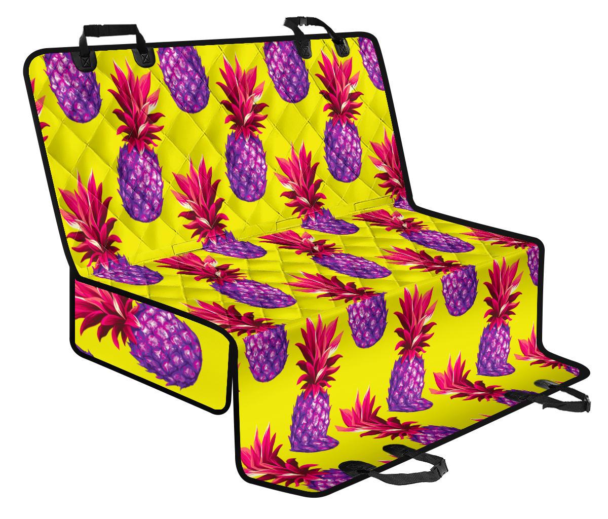 Purple EDM Pineapple Pattern Print Pet Car Back Seat Cover