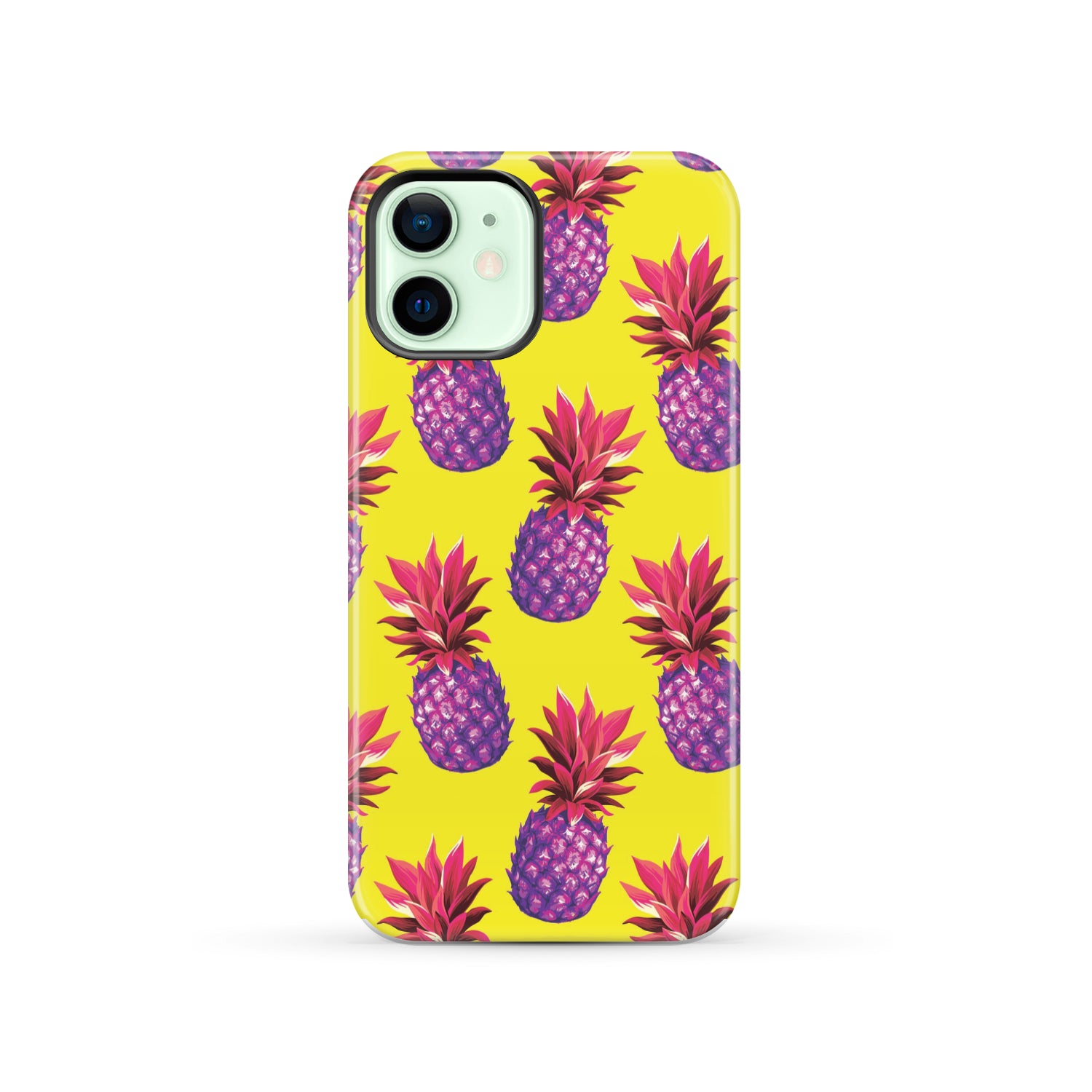 Purple EDM Pineapple Pattern Print Tough Phone Case