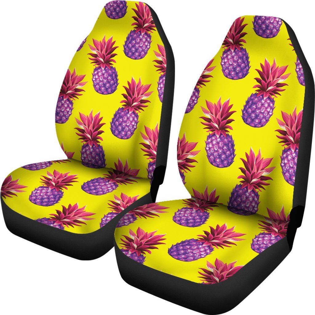 Purple EDM Pineapple Pattern Print Universal Fit Car Seat Covers