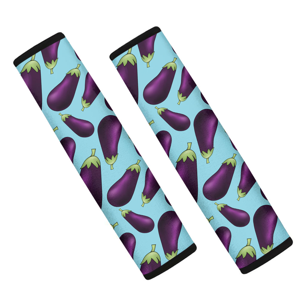 Purple Eggplant Pattern Print Car Seat Belt Covers