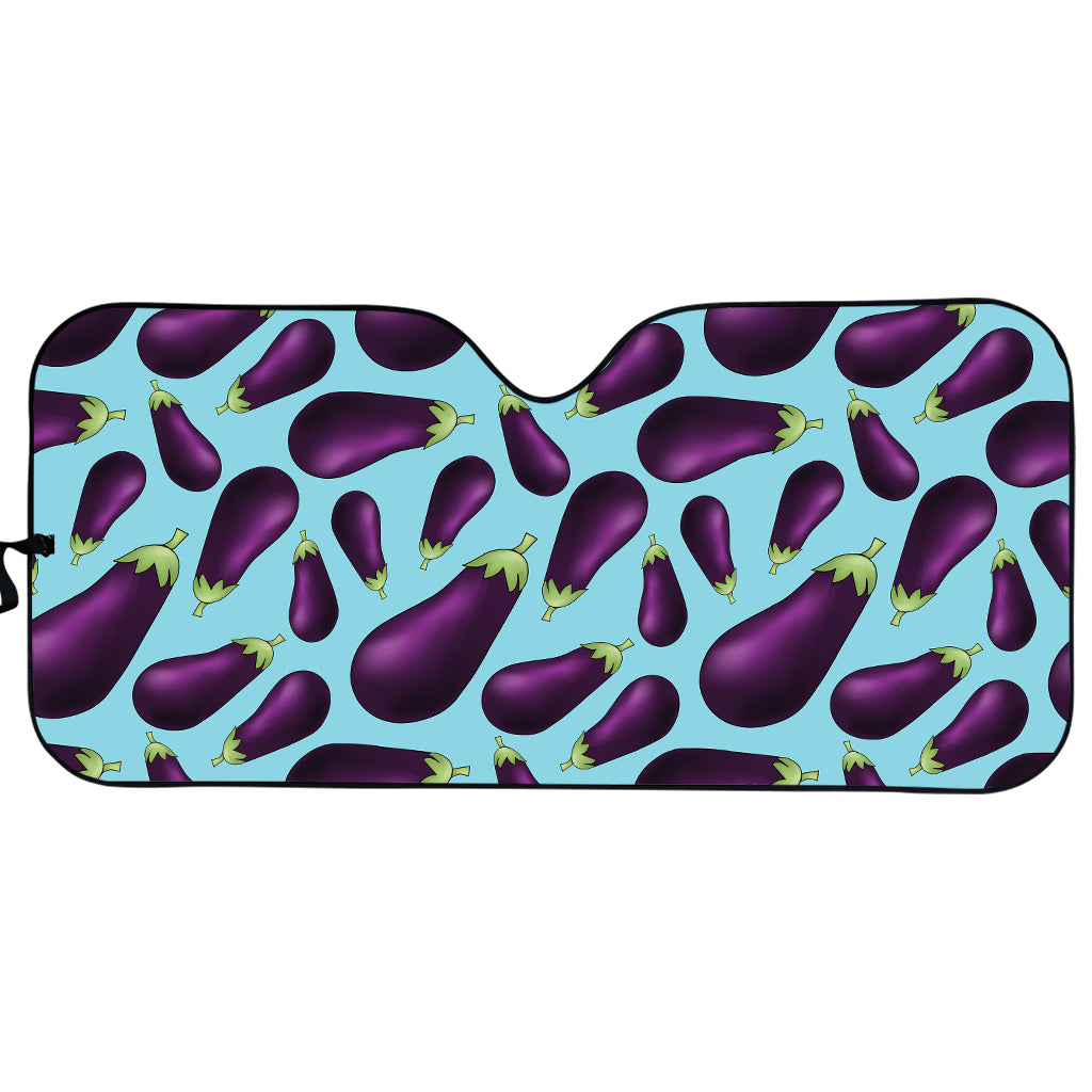 Purple Eggplant Pattern Print Car Sun Shade