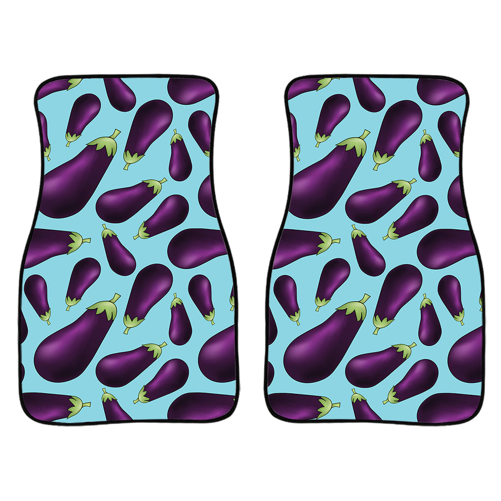 Purple Eggplant Pattern Print Front Car Floor Mats