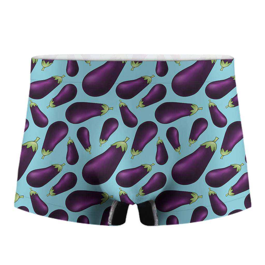 Purple Eggplant Pattern Print Men's Boxer Briefs